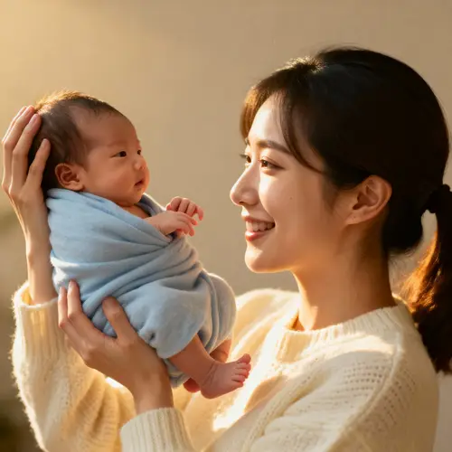 Mother Lifting Baby - Photorealistic Image