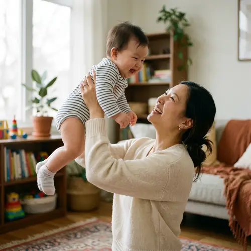 Mother Lifting Baby - Photorealistic Image