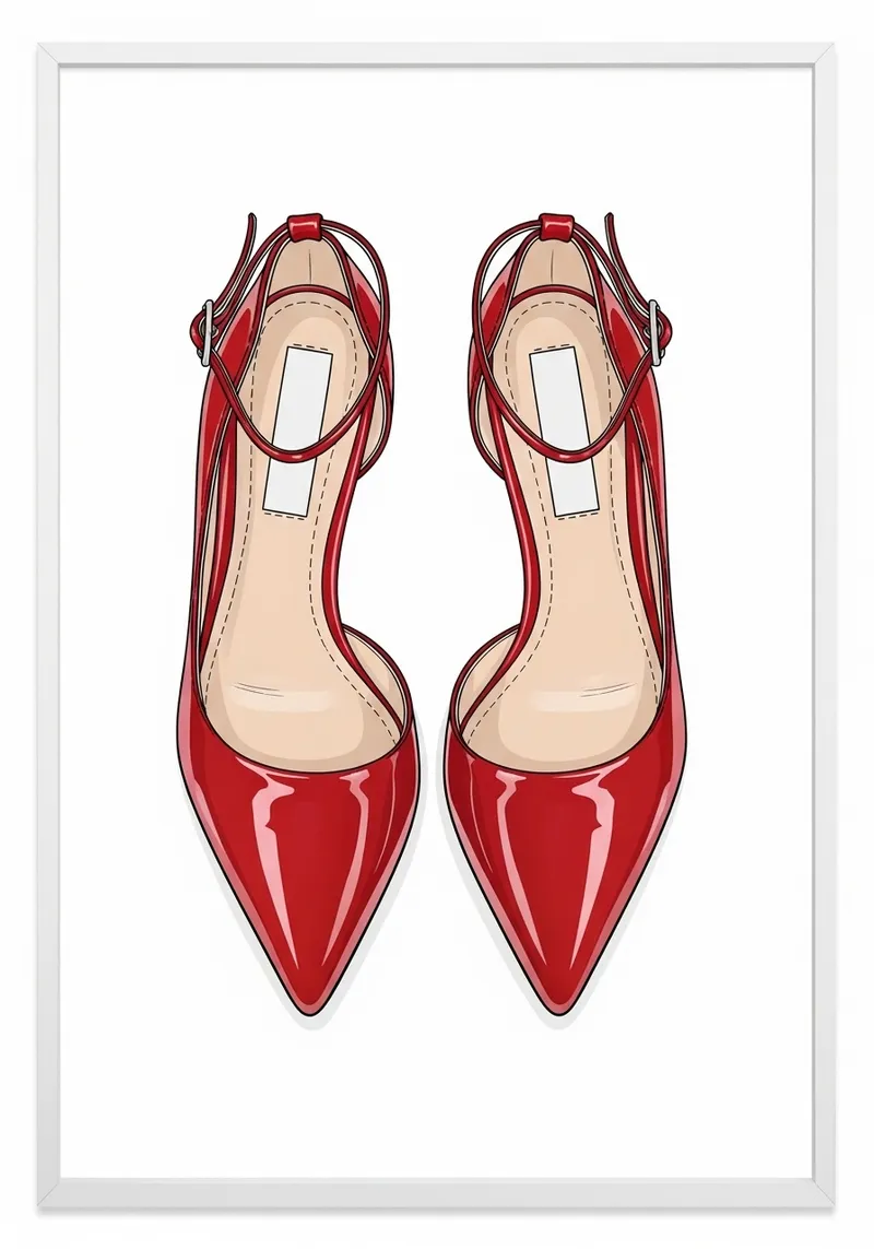 Elegant Red Pointed-Toe High Heels Illustration Elegant Red Pointed-Toe High Heels Illustration