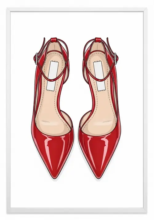 Elegant Red Pointed-Toe High Heels Illustration
