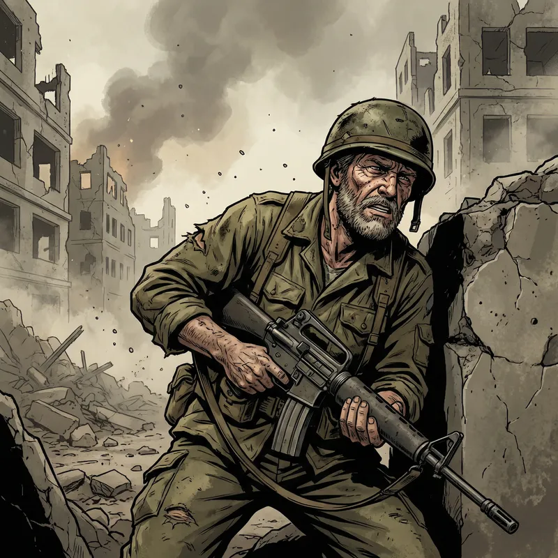 Courageous Russian Soldier in Chechen War