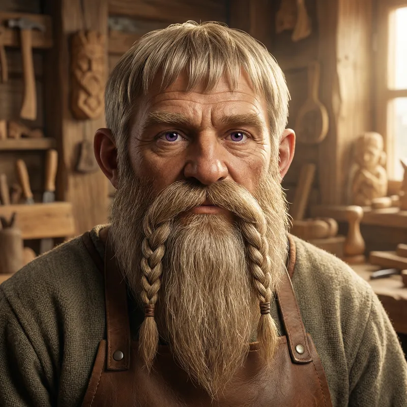 Distinctive Dwarf with Golden Hair and Neat Grooming