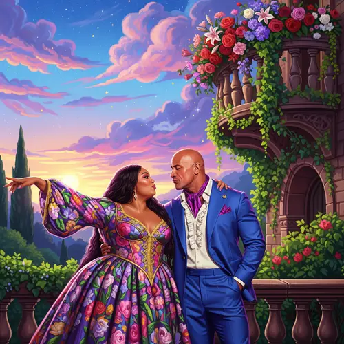 Lizzo & The Rock: Modern Romeo and Juliet Art Scene