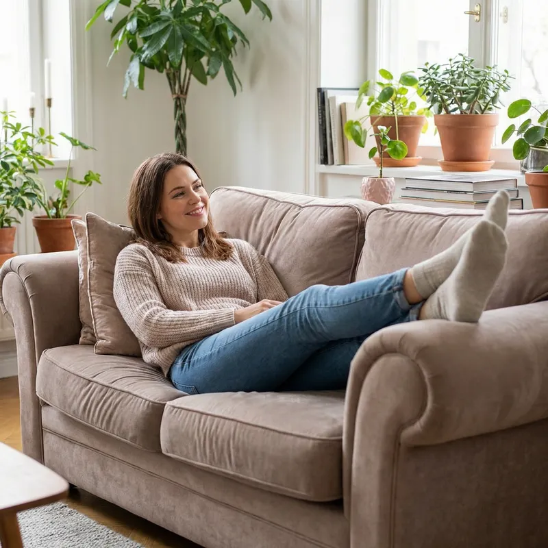Relaxation Tips: Beautiful Woman on Couch