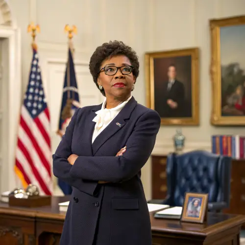 Black Woman with Short Hair as President