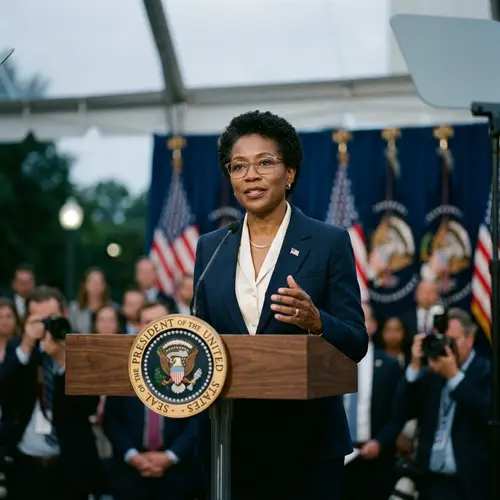 Black Woman with Short Hair as President