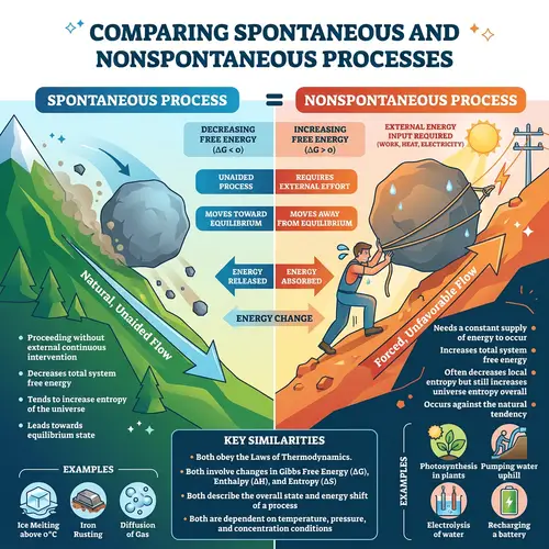 Spontaneous vs Nonspontaneous Processes: Visual Comparison