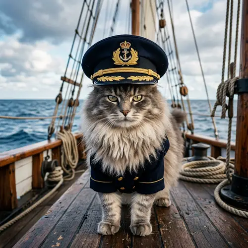 Adorable Captain Cat: A Naval Delight