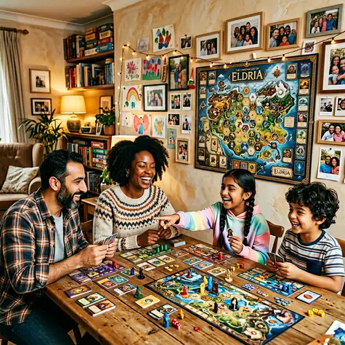 Diverse Family Enjoy Wall-Mounted Board Game Together
