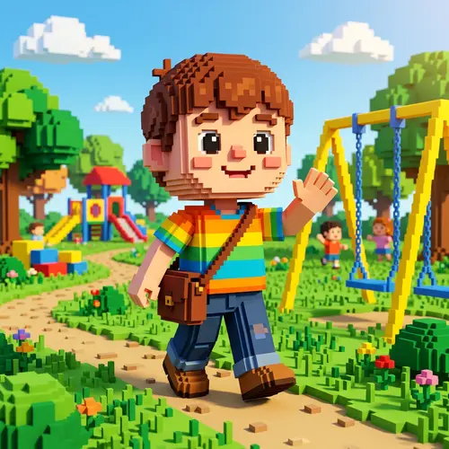 Colorful Voxel Character for Kids – Playful Design