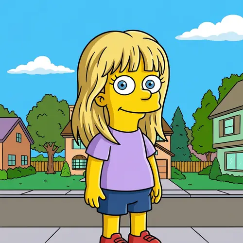 Blonde Hair Girl Illustration in Iconic Style