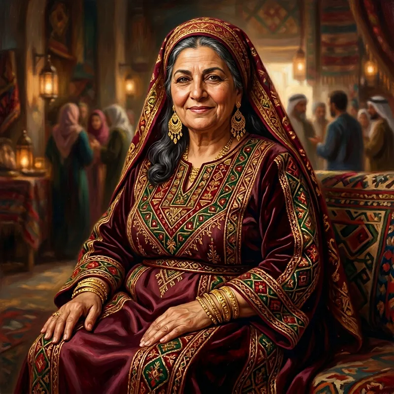 Elegant Portrait of a 60-Year-Old Arab Model