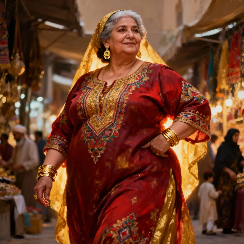 Elegant Portrait of a 60-Year-Old Arab Model
