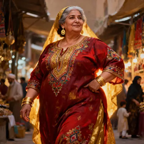 Elegant Portrait of a 60-Year-Old Arab Model