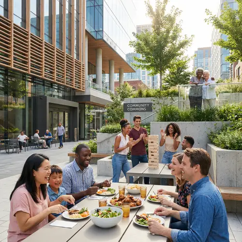 Feel-Good Moments with Modern Architecture | Diverse Community Interaction