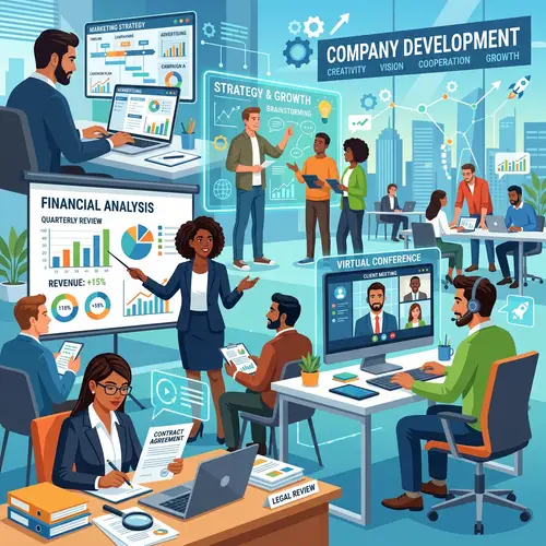Technological Company Development Vector Illustration