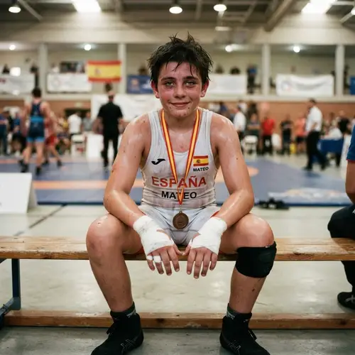 Young Spanish Boy Wrestler Portrait