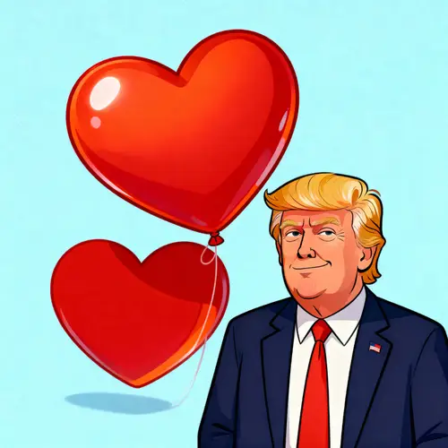 Donald Trump with a Big Red Heart