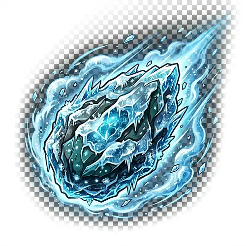 Icy Meteorite Cartoon Illustration | Frozen Comet Art