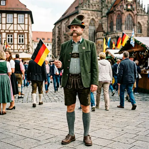 German Nationalist Man with Unique Moustache