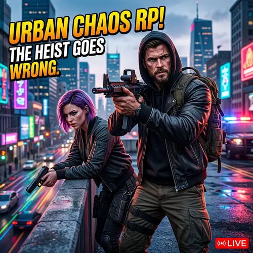 GTA V Roleplay Thumbnail with Guns | Exciting Open-World Scenario