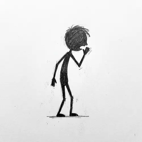 Minimalist Coughing Silhouette Graphic