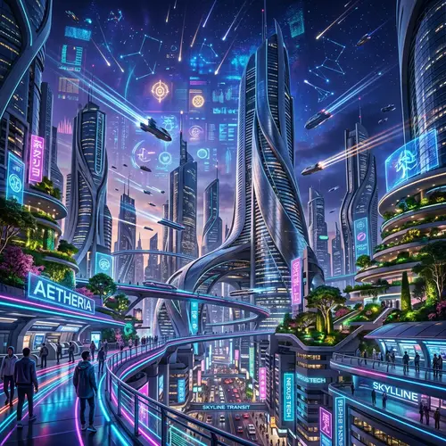 Futuristic Metallic Cityscape | Technological Marvel