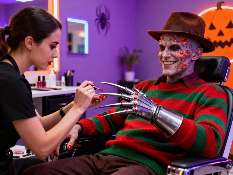 Darkly Humorous Manicure in a Modern Salon