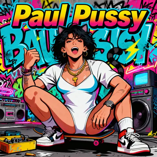Bold Satirical Cartoon Album Cover - Paul Pussy