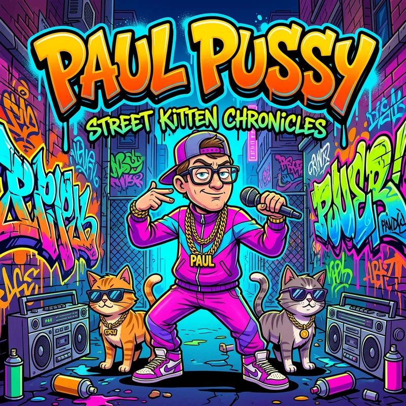 Bold Satirical Cartoon Album Cover - Paul Pussy
