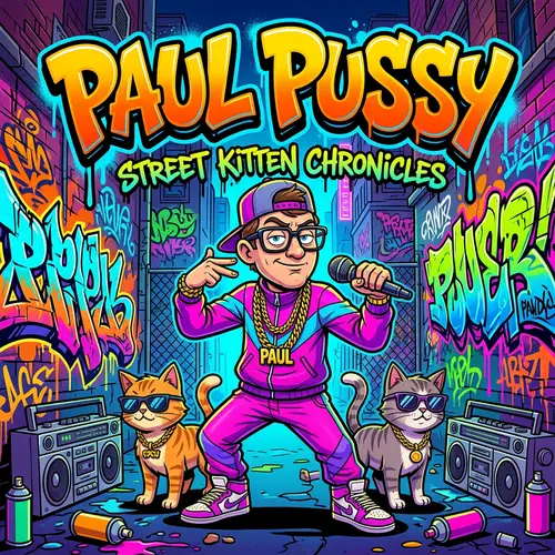 Bold Satirical Cartoon Album Cover - Paul Pussy
