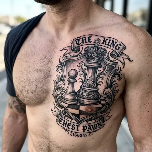 King Chess Pawn Tattoo Designs