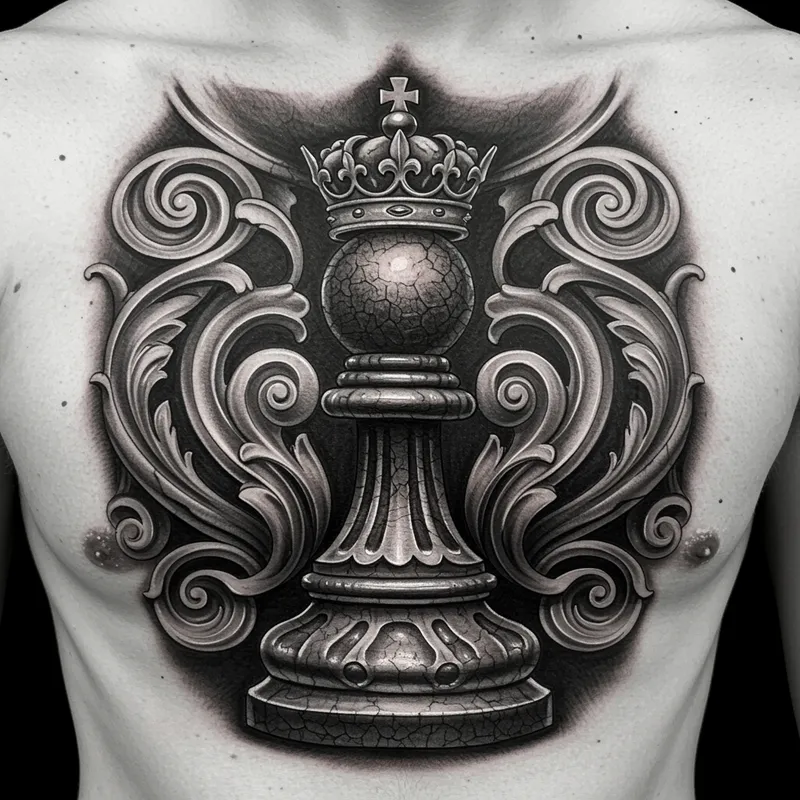 King Chess Pawn Tattoo Designs
