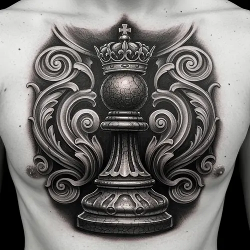 King Chess Pawn Tattoo Designs