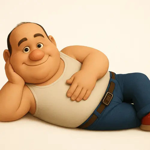 Joyful Man Relaxing on the Ground