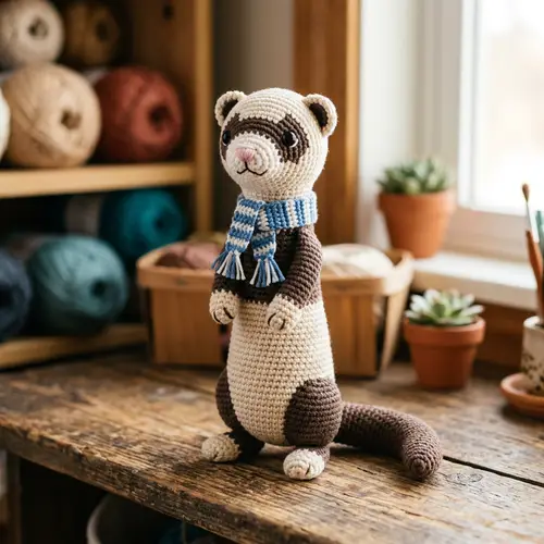 Crochet Standing Ferret Amigurumi Pattern