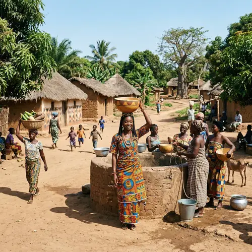 Vibrant West African Village Life: Amara's Story