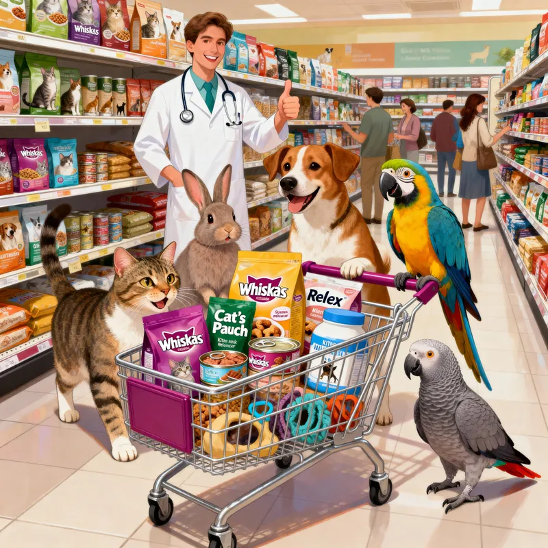 Fun Shopping Day with Cats, Dogs, and Birds