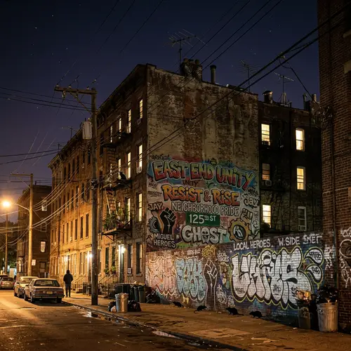 Nighttime Graffiti of a Working-Class Neighborhood