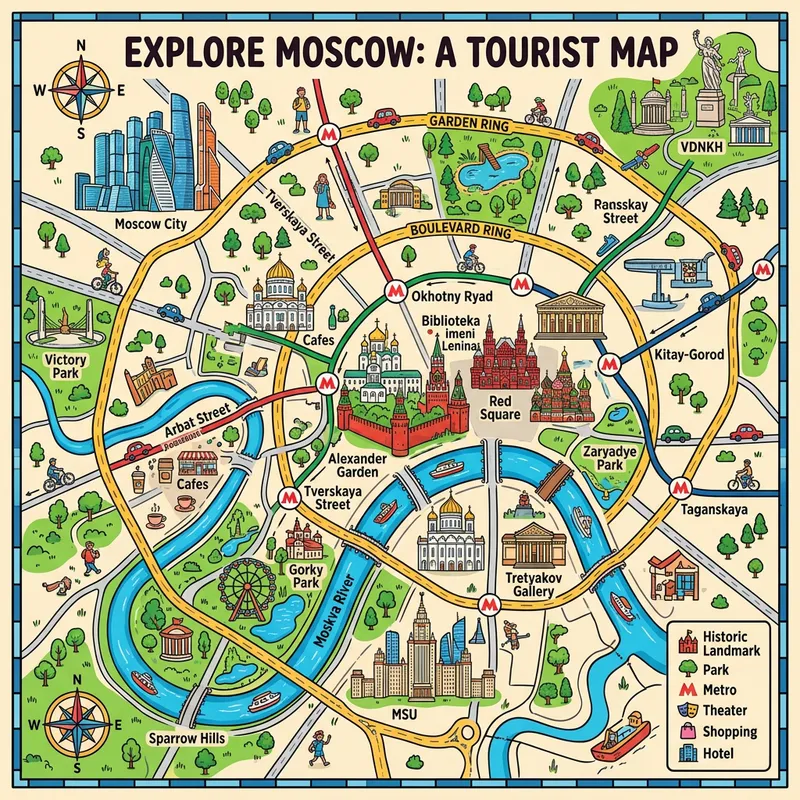 Explore Moscow's Key Attractions in Game-Style Map