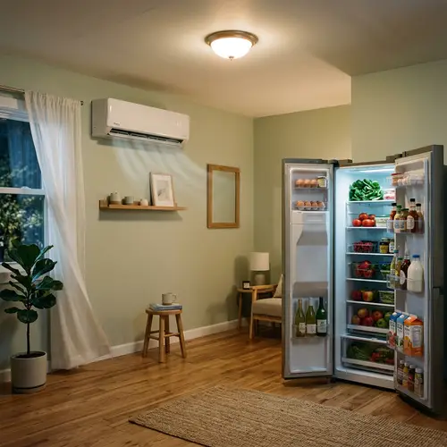 Air Conditioner and Fridge in a Closed Room