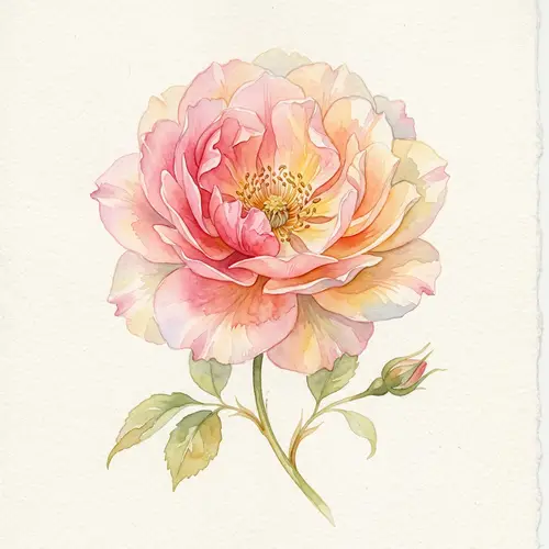 Radiant Blossom: Ethereal Charm and Delicate Fluidity | Watercolor Beauty