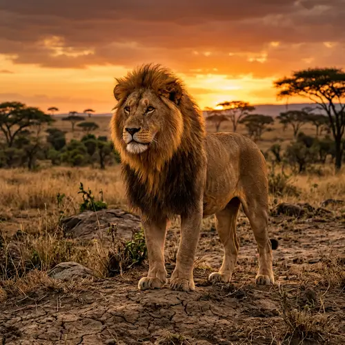 Majestic Lion of Judah in Golden Savannah