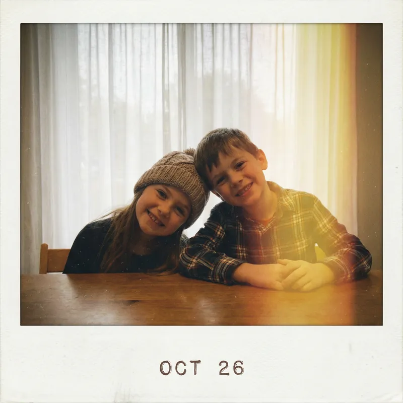Captivating Polaroid-Style Photograph of a Couple