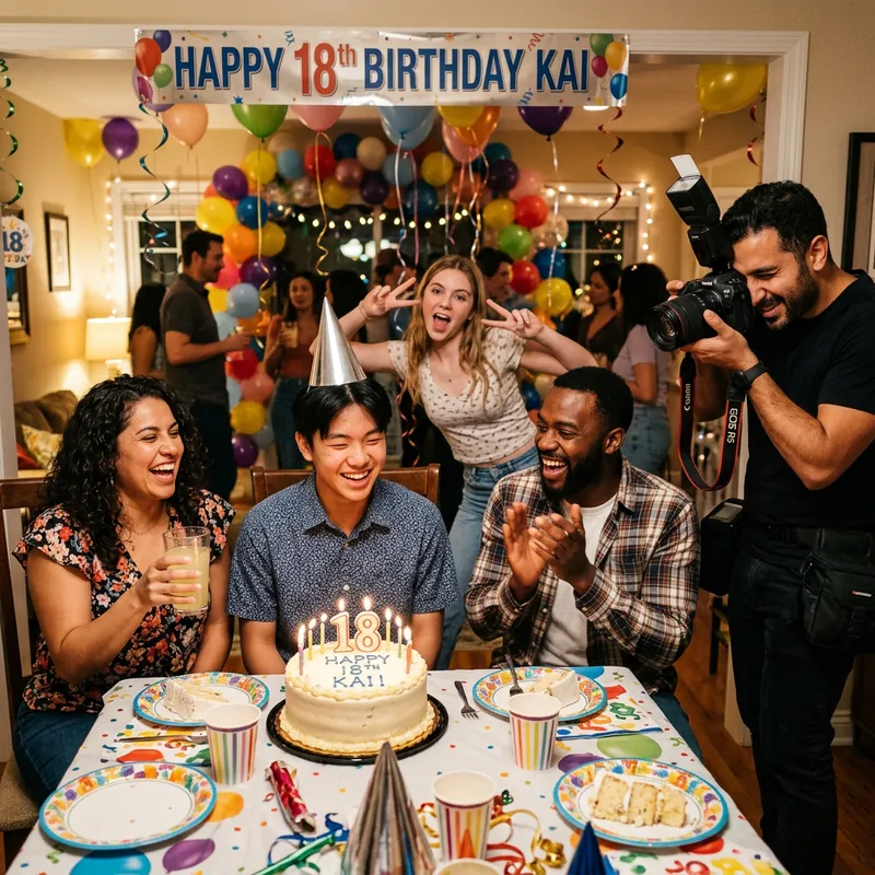 18-Year-Old Boy's Birthday Bash with Friends