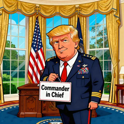 Trump as Commander in Chief: Political Cartoon