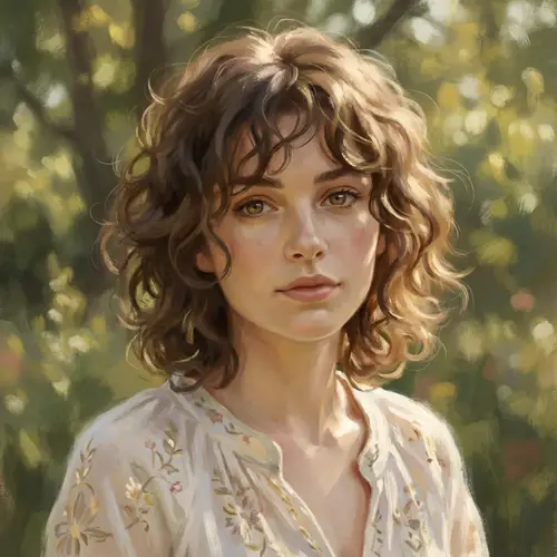 Portrait of a Young Caucasian Woman with Hazel Eyes | Impressionist Style