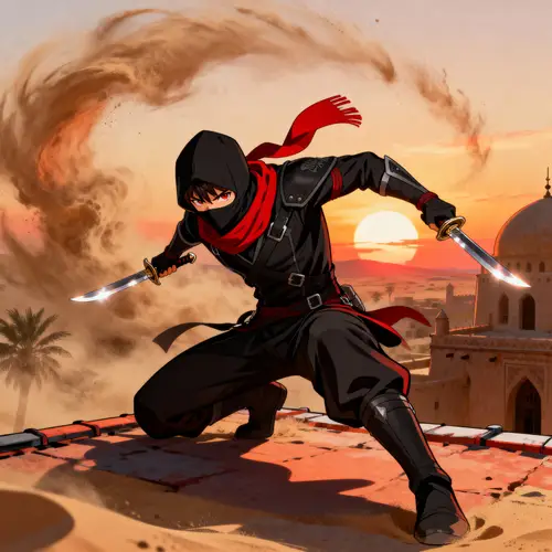 Assassin Cross: Morroc Rooftop Epic Scene in Sunset