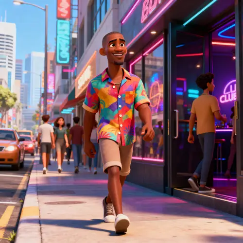Vibrant Pixar-Style Animation of Caribbean Man