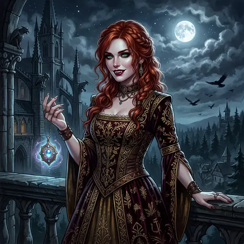 Enchanting Vampire Character Inspired by Triss Merigold from Witcher Series